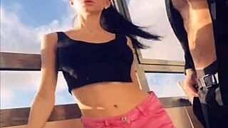 I'm watchin hot pornstar Sasha Rose dance a sexy striptease.