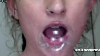 Milf Gives Sloppy Deepthroat Cum Bubble