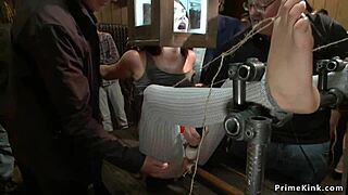 Redhead And Blonde Subs Banged Publicly!