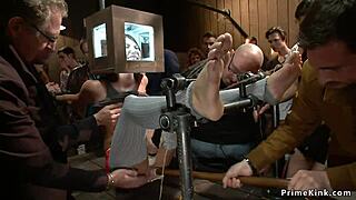 Redhead And Blonde Subs Banged Publicly!