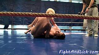 european lesbians wrestle on the floor with kissing and pussy licking