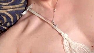 Pretty girl in lingerie worships armpits with lipstick and braces