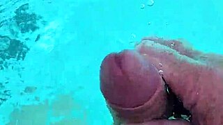 Naked Solo Masturbation in Pool with Handjob