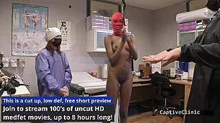 strangers spanking shaved pussy in latex handcuffs