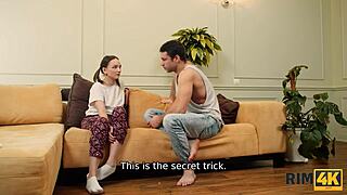 Beautiful teen mistress licks ass in stockings and heels for rimjob fetish