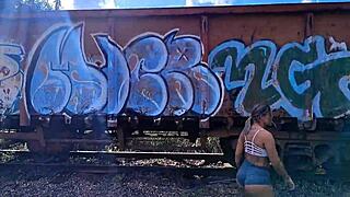 fucking that milf's ass outdoors