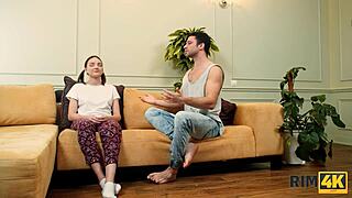 Beautiful teen mistress licks ass in stockings and heels for rimjob fetish