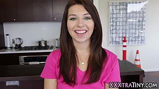 Petite teen 18+ dribbles cum from monster cock blowjob?