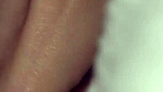 redhead petite girl with small waist shows her tiny pussy to big cock in retro homemade scene