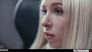 Huge Tits Brunette Grows Cock