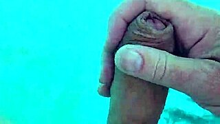 Naked Solo Masturbation in Pool with Handjob
