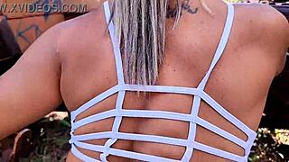 fucking that milf's ass outdoors