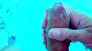 Naked Solo Masturbation in Pool with Handjob
