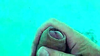 Naked Solo Masturbation in Pool with Handjob