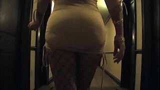 Milf stewardess gets totally wrecked by a huge black cock in stockings