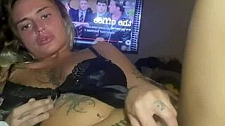 Hey, this teen goth whore is fucking her tight pussy