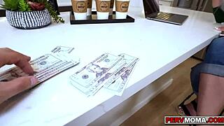 Blonde Milf Stepmom Bambi Blitz Lets Stepson Fuck Her Big Tits Then Swallows Cum for Job Referral