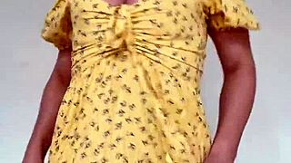 Dancing And Stripping Lingerie From Dress With Glasses