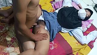 i'm a sexy student fuckin' stepbrother before school with hairy pussy