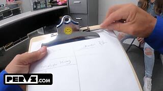 busty teen penelope kay caught shoplifting, pays with rough anal 😈