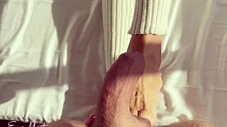 Eva Myst helps her stepbro with his boner in the bedroom.