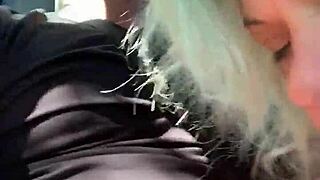 Latina MILF swallows huge cock in public outdoor blowjob