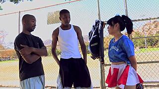 may lee enjoys a threesome with two impressive partners