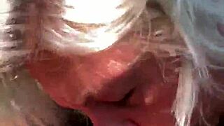 Latina MILF swallows huge cock in public outdoor blowjob