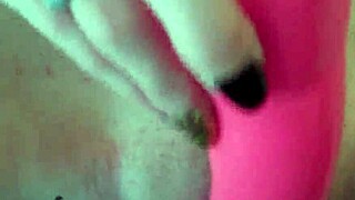 Petite Teen Masturbates With Big Pink Dildo Deeply