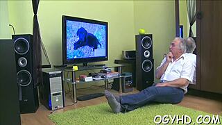 Hot Russian Teen Babe Feels Intense Pleasure as Old Boy Bangs Her Hard with Blowjob and Rough Sex