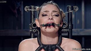 Clamped With Pins Blonde Is Suspended And Whipped Bound Tied Up In Kinky Bdsm Rough Bondage Slave Deepthroat