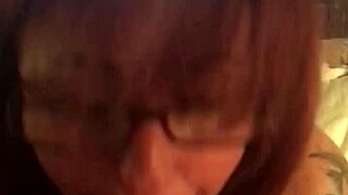 Wife In Nylon Deepthroats Cock From POV Angle