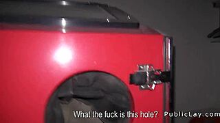 european brunette amateur public bang, shaved and hardcore in reality.