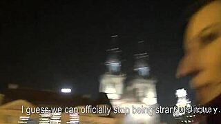 european brunette amateur public bang, shaved and hardcore in reality.