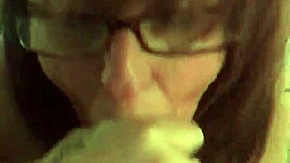 Wife In Nylon Deepthroats Cock From POV Angle