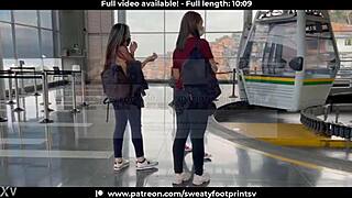 Removing Sweaty Shoes and Socks on Medellin Cableway Part 1