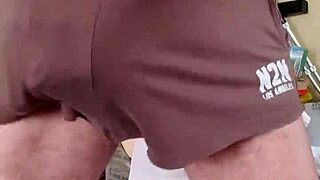 Why does this pervy guy love his silky shorts for easy access to his boner?