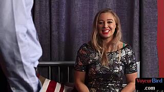 Lusty Brit Voyeur Strips in Stockings for Jerk Off