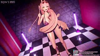 Hanako's big tits bounce in dynamic ass dance.