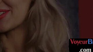 Lusty Brit Voyeur Strips in Stockings for Jerk Off