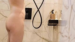 Black-Haired Japanese Girl Bathes Solo!