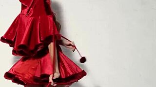 Leanna Decker introduces huge natural boobs in riding hood