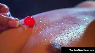 Sophie Dee fucking in the rain with big tits and toys