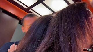 Risky public anal in the elevator, POV blowjob and cum on ass