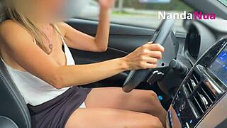 wife flashing tits and paying with panties at gas station?