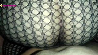Doggystyle With Big Balls, Bent Over BBW Wife In Fishnets, Latina MILF Moaning Loudly 😈