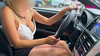 wife flashing tits and paying with panties at gas station?