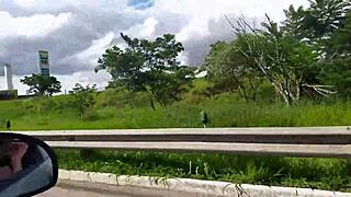 Girlfriend masturbates in restaurant, flashes naked outdoors