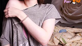 Watch this modest girl orgasm from nipple play and fingering!