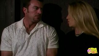 watch these blonde lesbians bring a strapon for office threesome